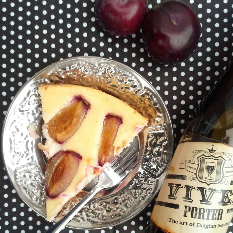 Cheesecake Met Pruimen Herfstig Goed Met Een Smoked Porter Bierliefde